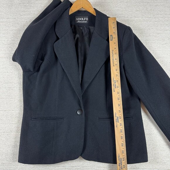 Adolfo Womens Small 100% Wool Blazer Jacket 1-Button Closure Professional Career - Picture 7 of 9